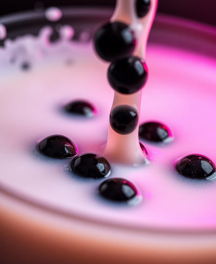 Perles de tapioca dans le lait