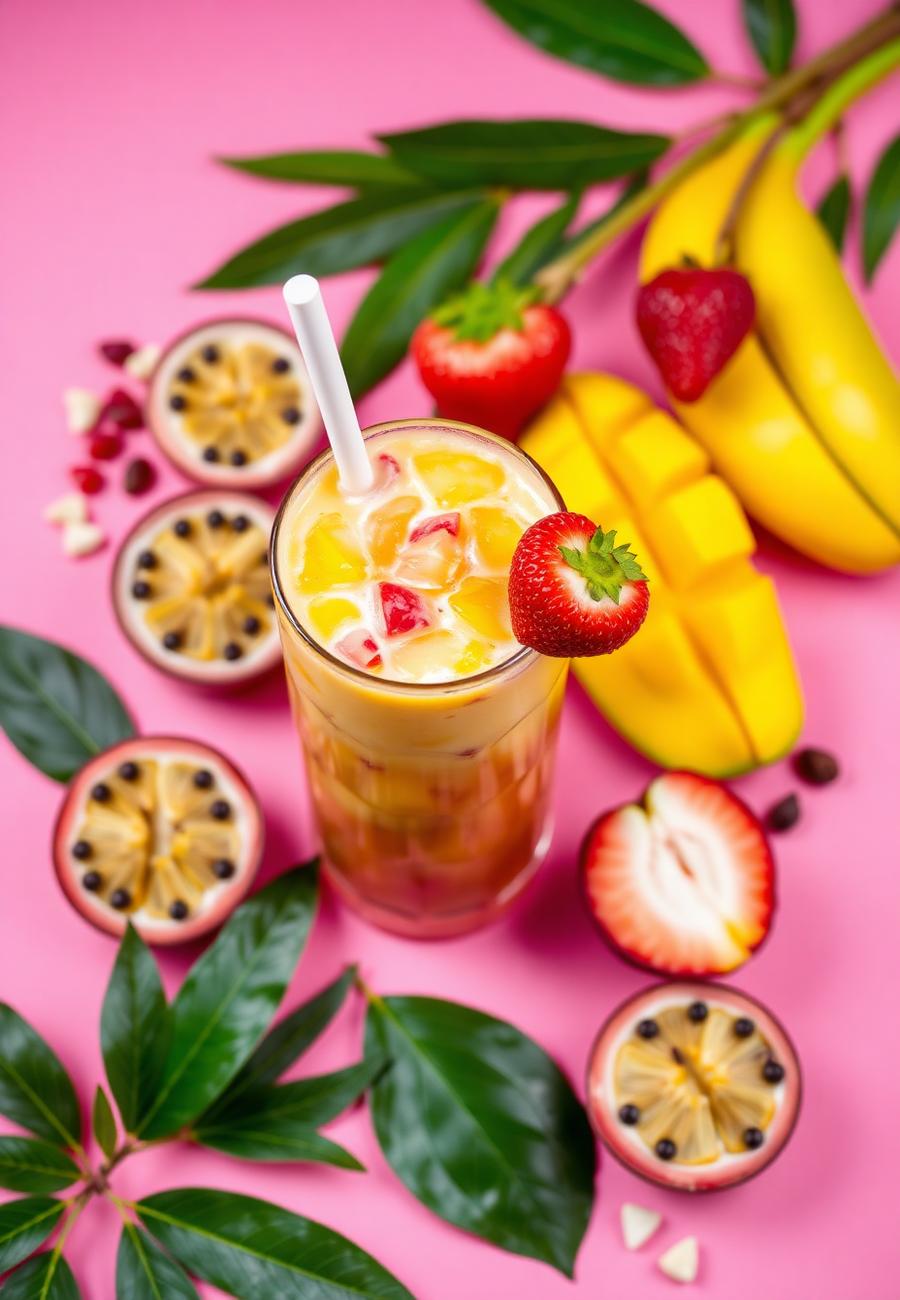 Fruits frais et bubble tea
